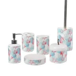 Exquisite Decal Underwater World Bath Accessory Set New style 6-pcs Ceramic Bathroom Accessories Set