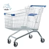 Factory direct Customized supermarket trolley on wheels Plastic Folding grocery cart Basket shopping trolley
