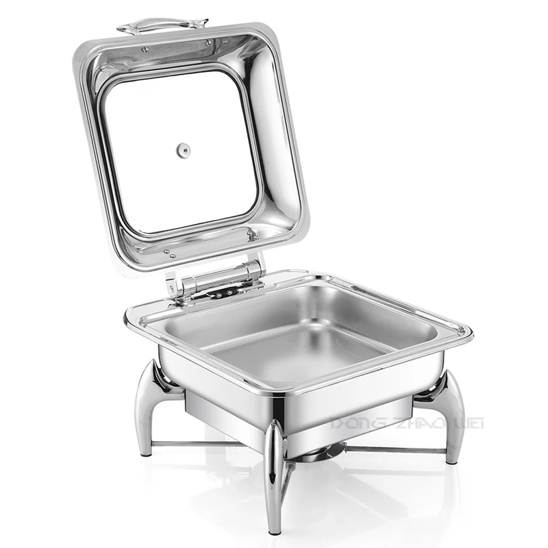 Factory direct hot sale Commercial  Hotel stainless steel high quality  restaurant luxury display square shape chafing dish