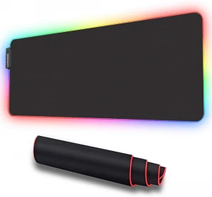 Factory price rgb mouse pad usb gaming rubber USB connect RGB lighting mouse pad
