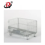 Factory Supplier Wire Mesh Container Trolly Box Cage Metal Bin Storage Container Welded Wire Mesh Box