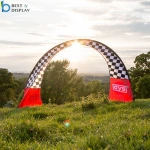 Factory supply arched door semicircle fpv racing air gates flag banners