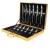 Factory wholesale 24 pcs dinner knife fork spoon set gift with Portable Storage Wooden Box Silverware Cutlery Set