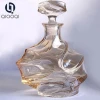 Fancy Glass Whisky Bottle Decanter With 6pcs Vodka Glass Cup Set