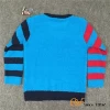 Fancy Yarn Polyester Round Neck Long Slip Color Sleeves Jacquard Sweater for Boys