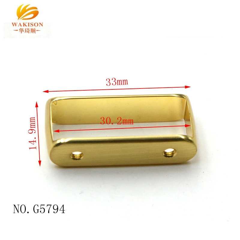 Fashion Accessories Brush Gold Rectangle 30mm Metal Belt Loops