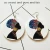 Fashion exaggerate vintage earrings african head pattern geometric round wood ladies earrings