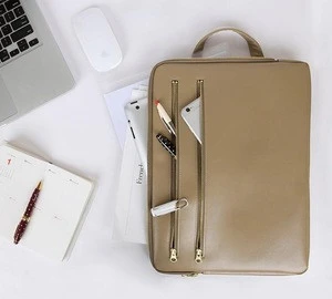 fashion office lady men A4 file Leather Laptop Bag Handbag Women Briefcase