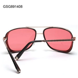 Fashion Trendy Double Bridge Square Goggles Iron Man Sunglasses