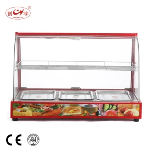 Fast Food Kitchen Equipment Hot Food Display Warmers Showcase For Sale