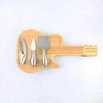FDA approved  Set of 2  Guitar Cheese cutting  Board with Cheese Tools
