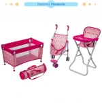 Feili stroller Customized  3 in 1 deluxe doll nursery set for kids playing Pretend play toys