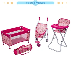Feili stroller Customized  3 in 1 deluxe doll nursery set for kids playing Pretend play toys