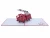 Import Fire Truck 3D pop up card love  Transport  paper craft - greeting card (size:5*7inch) flower: Red/ white from China