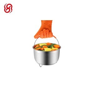 Fits InstaPot Pressure Cooker, 304 Stainless Steel Steamer Insert with Silicone Covered Handle, for Steaming Vegetables Eggs