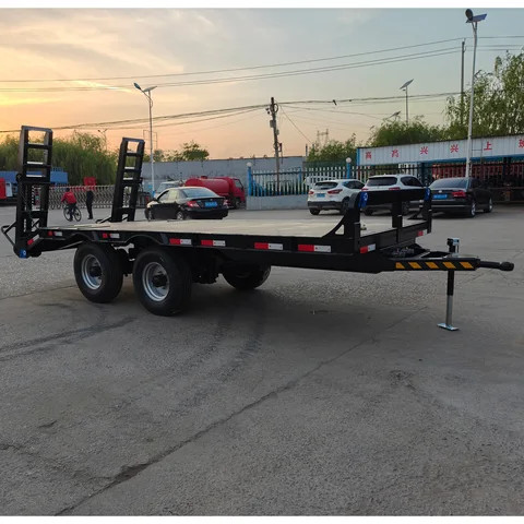 Flatbed trailer special vehicle small excavator trailer load capacity 8 tons 2 axles can be customized