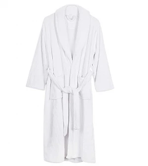 Fleece Bathrobe Shawl Collar Soft Plush Robe Spa Robe