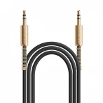 Flexible AUX 3.5mm Jack Stereo Audio Cable with Protective Metal Spring Tail Prevents Break