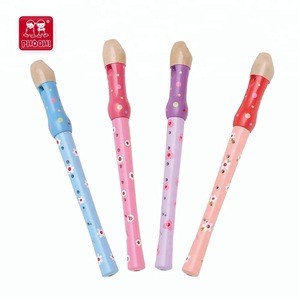 Flowers kids musical instrument play toy wooden children flute for 3+