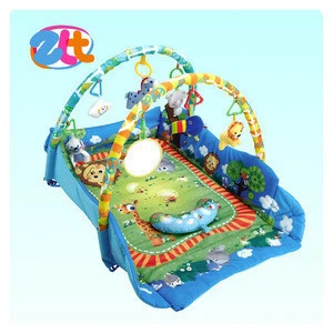 Folding foam baby care play mat with sides