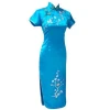formal/evening traditional chinese dress high side slit plum embroidered modern qipao