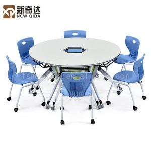 foshan Conference fan shape Training Table Meeting Negotiating Folding Office Furniture metal folding table