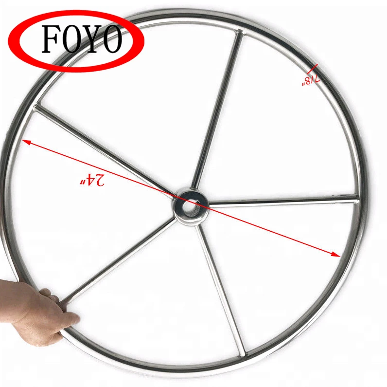 FOYO Brand Top Quality Marine Boat 6 Spokes 28&#x27;&#x27; Stainless Steel Sailboat Steering Wheel for Sale