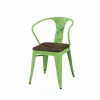 Free Sample Hot selling best price Industrial style wooden seat metal stacking cafe chairs