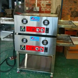 Full Pizza Line Commercial Gas Pizza Oven 32 Inches Electric Conveyor Pizza With Double Layer