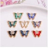 G003 14*21mm Delicate Rhinestone Butterfly Pendant Gold Plated Diamond Crystal Butterfly Pendant for Jewelry Making Supplies