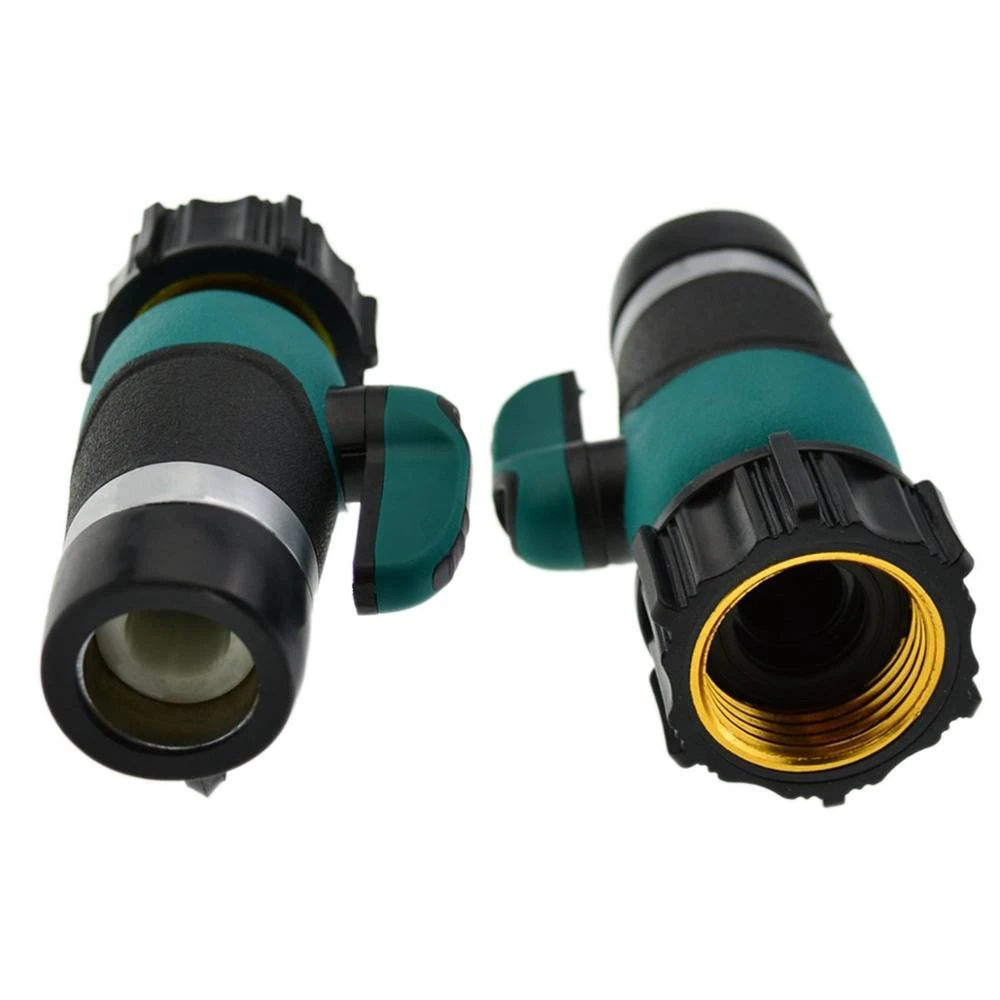 Garden 3/4&quot; swivel water hose tap connector with valve