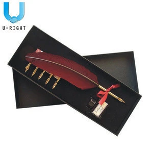 Gift Dip Business Feather Shaped Fountain Pens