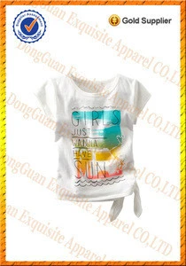 Girls Printed Cotton t shirts wholesale childrens clothing suppliers for boutiques
