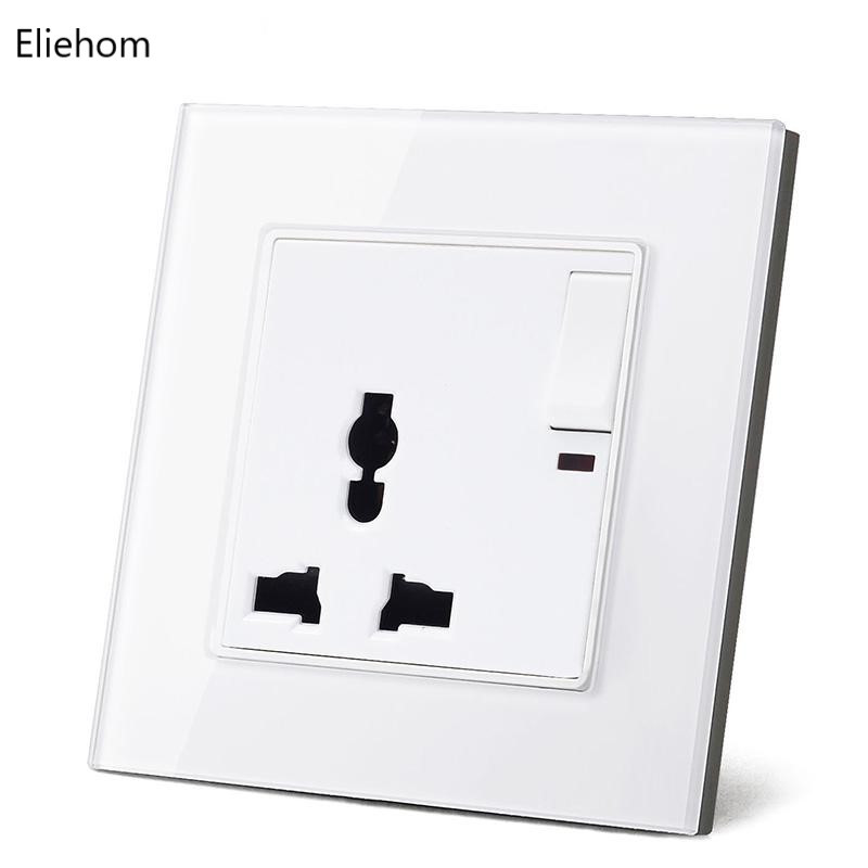Buy Glass Panel Wall Socket 13a Multifunction Switched Socket White ...