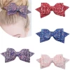 Glitter Hair Bows For Girls 5 inch Boutique Bow Alligator Bow Clips Set For Teens Kids 14 Colors