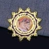 Gold Double Sides Soft Enamel Printed THE KING OF Oman 50TH National Day Key Ring