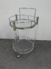Gold Metal And White Marble Bar Cart, hotel tea trolley with wheels hotel furniture