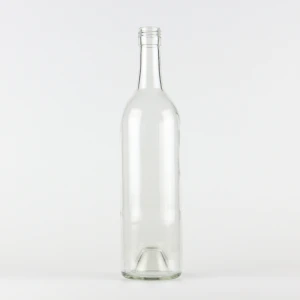 Good quality transparent HOT SALE screw finish wine glass bottle 750ml