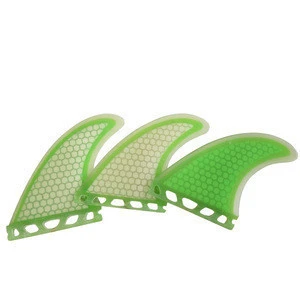 green color Surfing Fins FCS Fiberglass honey comb Surfboard fins future base