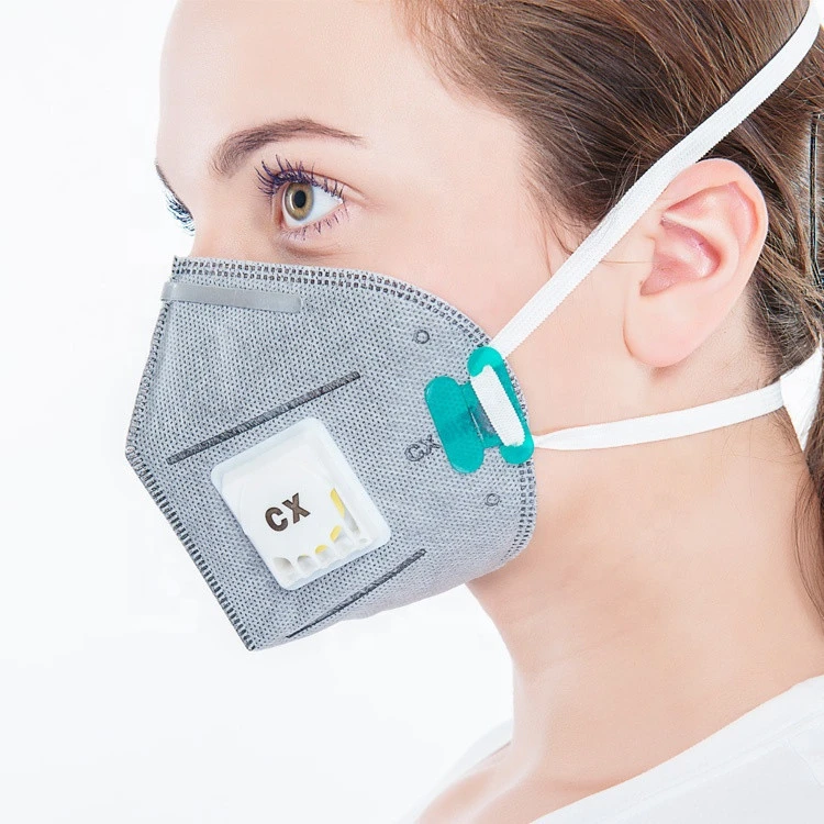 Grey Activated Carbon Folding Halfpiece Respirator with Adjustable Headband