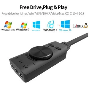 GS3 Virtual 7.1 USB Headset Microphone External Computer Game Sound Card