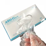 HDPE Gloves Multi-Purpose Food Grade 500 PCS Transparent Plastic Gloves for Fast Food Eating Cleaning