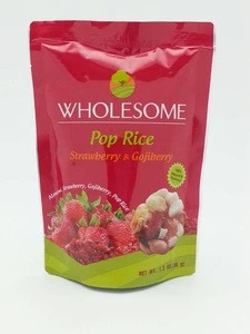 Healthy Pop Rice snack with dried Strawberry and dried Goji berry from Thailand