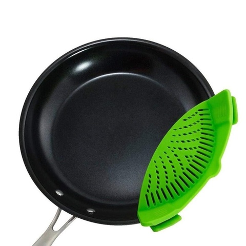 Heat Resistant Silicone Strainer Snap Clip On Pot Food Strainer For Pans Bowls