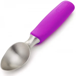 Heavy Duty Stainless Steel Ice Cream Scoop With Non-Slip Rubber Grip