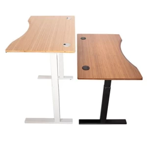 Height adjustable bamboo office table solid  standing bamboo desk top