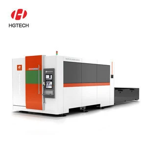 HGTECH 500W 1000Watts 2000W 4KW 6KW IPG Raycus Metal Stainless Steel Aluminium CNC Fiber Laser Cutting Machine Price