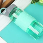 high end unique baby  water bottle for juice with silicone sleeve