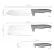 Import High Quality 3pcs color knife set chooper santoku knife and paring knife with pp Handle from China