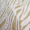 High Quality African White Glitter Bridal Dress Lace Fabric New Arrival Gold Sequin Net Tulle Wedding Clothes Women In Polyester